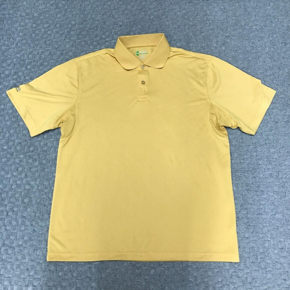 IZOD Polo Shirt Mens Medium Yellow Solid IZOD X-Treme Function Golf Performance